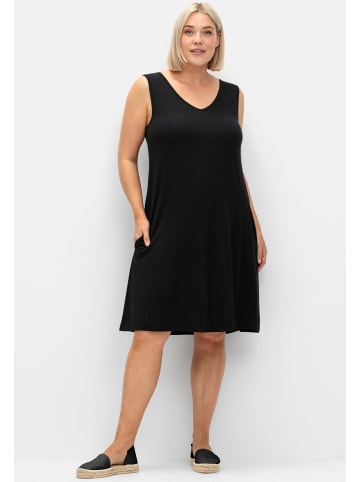 sheego Jerseykleid in schwarz