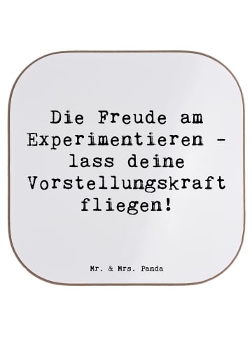 Mr. & Mrs. Panda Untersetzer Spruch Die Freude am Experimentiere... in Weiß