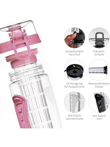 LA VAGUE VITALITY Trinkflasche mit Einsatz in rosa