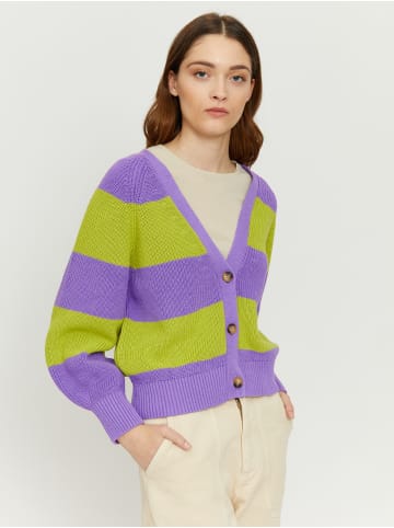 MAZINE Cardigan Mala Striped in purple haze/leek green