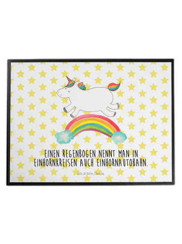 Mr. & Mrs. Panda Malunterlage Einhorn Regenbogen mit Spruch in Weiß