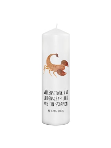 Mr. & Mrs. Panda Kerze Sternzeichen Skorpion mit Spruch in Weiß