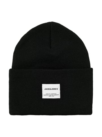 Jack and Jones Long Knit Beanie in Schwarz
