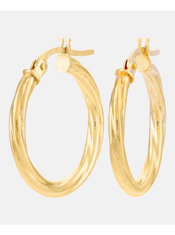 Diamant L'éternel Creolen aus 375 Gelbgold