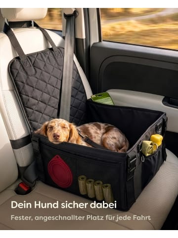 Knupis Hundeautositz Klein – Oxford, wasserabweisend, mit Gurten & Leine