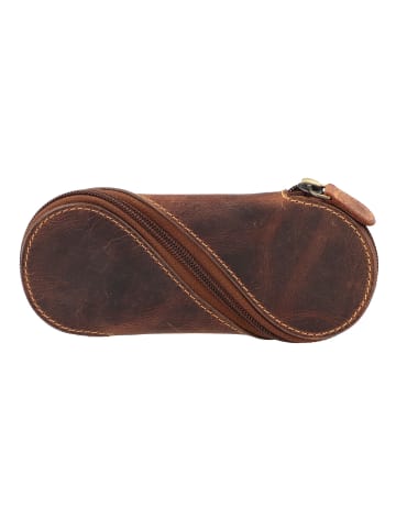 Greenburry Vintage Brillenetui Leder 17 cm in brown
