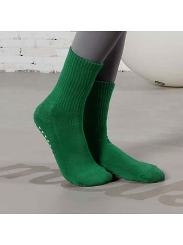 MUNADUNA Frottee-Anti-Rutsch-Socken in Grün
