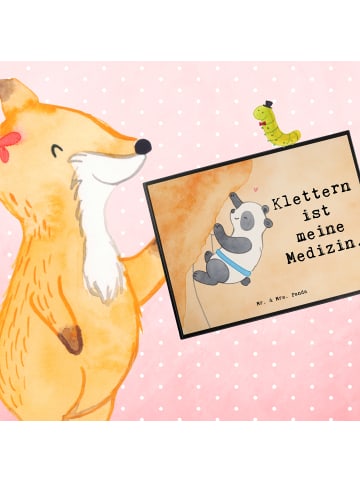 Mr. & Mrs. Panda schreibauflage Panda Klettern Design mit Spruch in Weiß