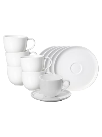 Ritzenhoff & Breker 6er Set Espressotassen mit Untertassen Skagen 90 ml in weiß