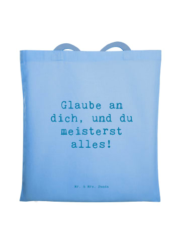 Mr. & Mrs. Panda Schultertasche Spruch Stolpersteine im Alltag m... in Sky Blue