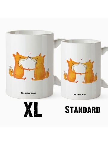 Mr. & Mrs. Panda XL Tasse Füchse Liebe ohne Spruch in Weiß