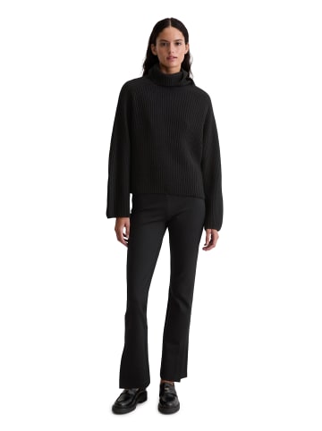 Marc O'Polo Gerippter Rollkragen-Pullover loose in Schwarz