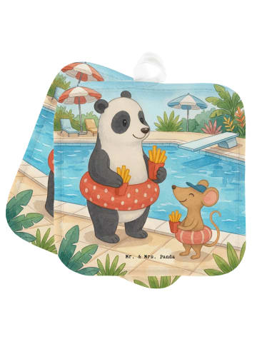 Mr. & Mrs. Panda Topflappen Panda Schwimmbad Pommes Design ohne ... in Weiß