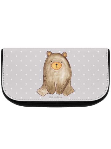 Mr. & Mrs. Panda Schminktasche Bär sitzend ohne Spruch in Grau Pastell