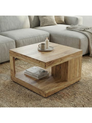 FineBuy Couchtisch in Braun / Akazie / 60x60x40