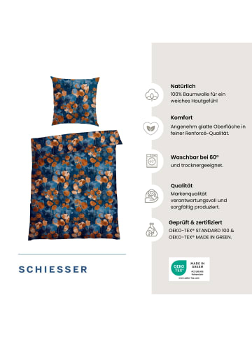 Schiesser Renforcé-Bettwäsche-Set Maxima in Blau-Rost