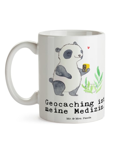 Mr. & Mrs. Panda Tasse Panda Geocaching mit Spruch in Weiß