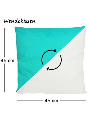 JACK Outdoor Dekokissen Wende 45x45cm inkl. Füllung in Aqua/Elfenbein