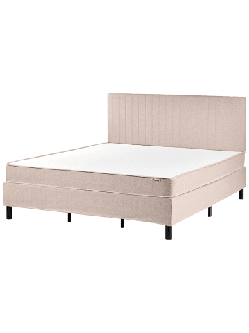 Beliani Doppelbett COUNTESS  in Beige/Braun - (W) 181 x (H) 114 x (L) 201 cm