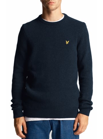 Lyle & Scott Strickpullover in Dunkelblau meliert