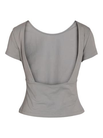Noisy may Top enger Schnitt Rundhals Kappenärmel in Grau