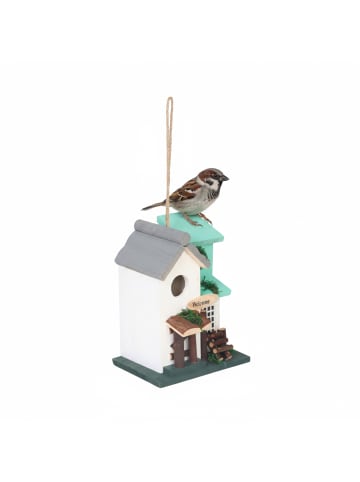 relaxdays Deko Vogelhaus in Bunt – (B)18 x (H)23 x (T)13 cm