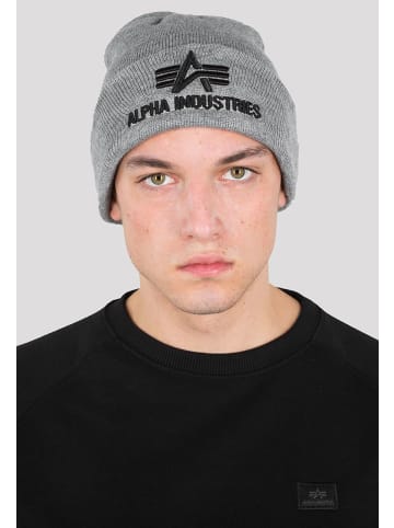 Alpha Industries Mütze "3D Beanie" in Grau