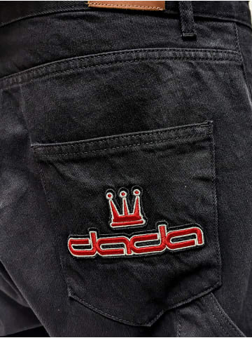 DADA Cargo Baggy Denim Jeans mit Logo Stitching Worker in Schwarz