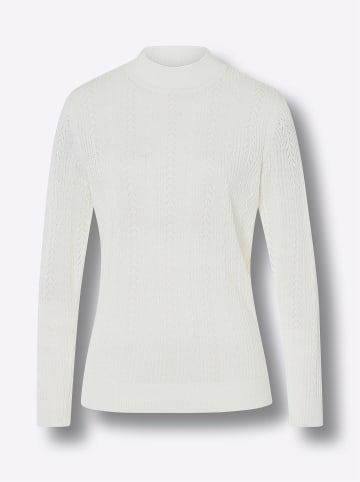 Sieh an! Stehkragenpullover in ecru