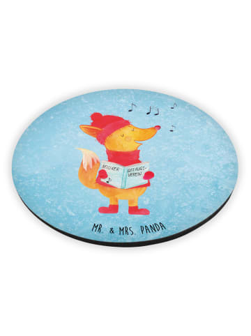Mr. & Mrs. Panda Rund Magnet Fuchs Sänger ohne Spruch in Eisblau