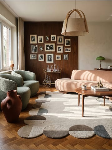 KADIMA DESIGN Teppich Wolle Handgetuftet HALLEIN Geometrisch Wohnzimmer in Erdtöne