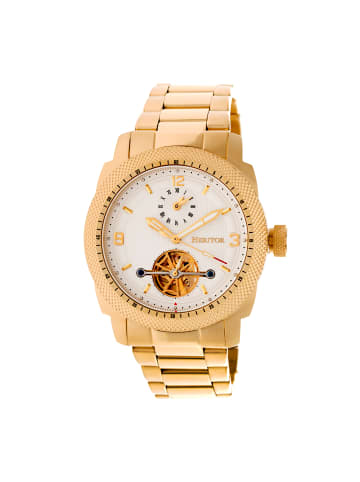 Heritor Helmsley Halbskelett-Armbanduhr in Gold/White
