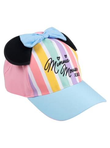 MINNIE MOUSE Disney Minnie Mouse Kappe mit Ohren & Schleife Cap Basecap in blau/rosa