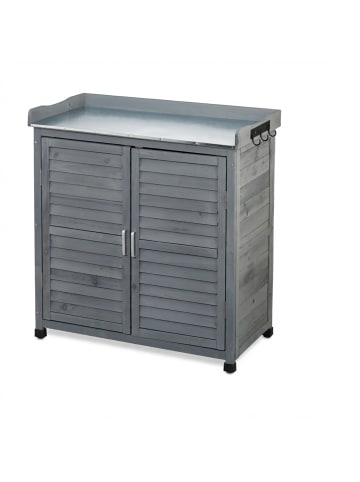 relaxdays Pflanztisch in Grau - (B)90 x (H)92 x (T)45 cm