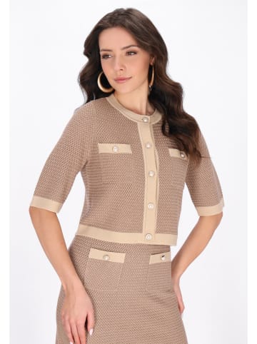 faina Women Cardigan in taupe beige