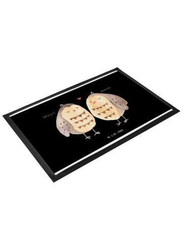 Mr. & Mrs. Panda Schuhabstreifer Eulen Liebe ohne Spruch in Schwarz