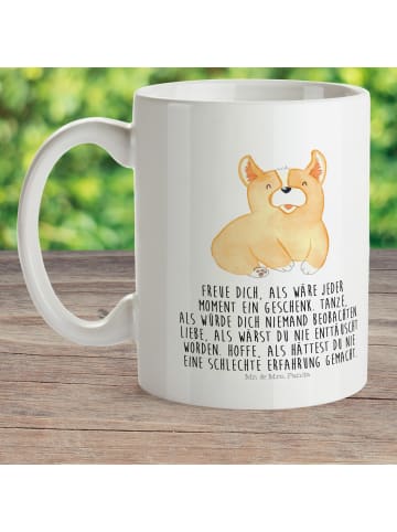 Mr. & Mrs. Panda Trinkbecher Corgie mit Spruch in Weiß
