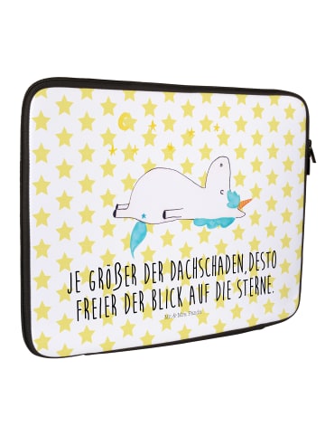 Mr. & Mrs. Panda Notebook Tasche Einhorn Sternenhimmel mit Spruch in Weiß