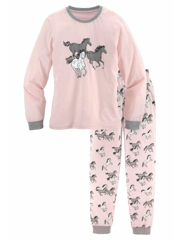 Petite Fleur Kids Pyjama in rosa-grau-meliert