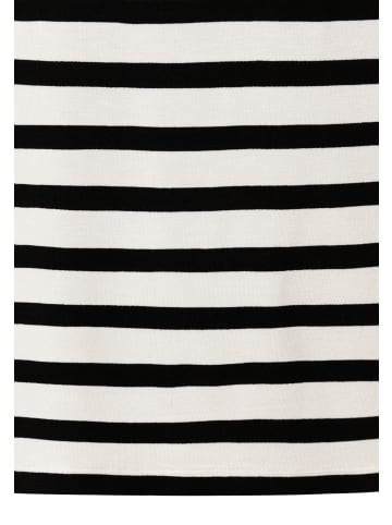 More & More bequemes, softes Kurzarmshirt, gestreift in black/offwhite