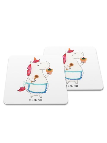 Mr. & Mrs. Panda Untersetzer Einhorn Küche ohne Spruch in Weiß
