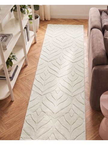 Beliani Läufer MITCHELL in Weiß - (W) 80 x (L) 300 cm