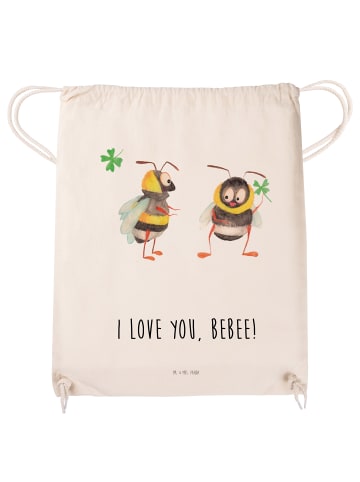 Mr. & Mrs. Panda Baumwolltasche Bienen Paar mit Spruch in Creme