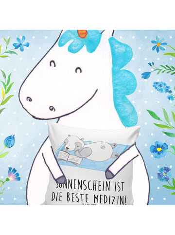 Mr. & Mrs. Panda Kissen 40x40 Sommer Sonnenschein mit Spruch in Weiß