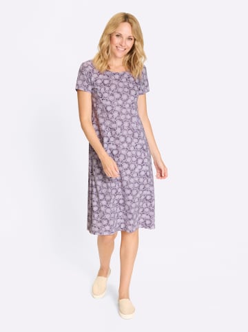 Sieh an! Jersey-Kleid in flieder-feige-bedruckt