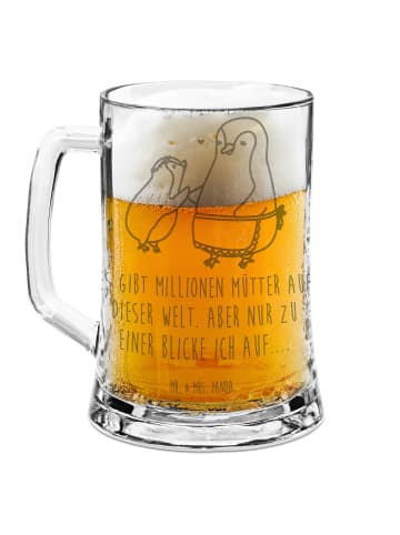 Mr. & Mrs. Panda Krug Pinguin mit Kind mit Spruch in Transparent