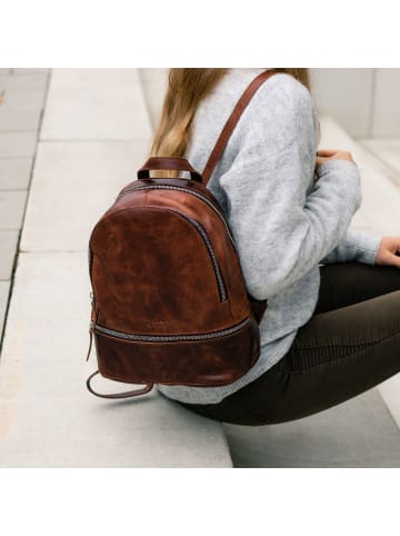 BACCINI Leder-Rucksack echt Leder Rucksack groß | Ledertasche braun DINA in braun