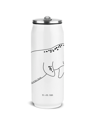 Mr. & Mrs. Panda Sport Trinkflasche Seekuh Chillen ohne Spruch in Weiß