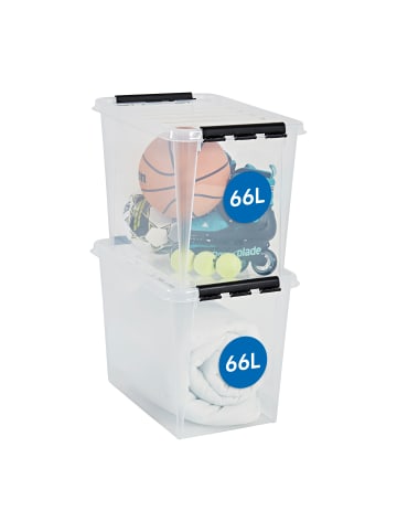 SmartStore 2er-Set Aufbewahrungsbox Classic Transparent 66L