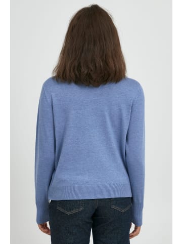 PULZ Jeans Strickpullover PZSARA - 50206033  Feinstrick-Pullover mit seitlichem Reißverschluss in Blau